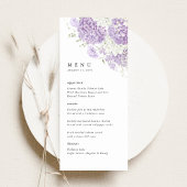 Lavender Lilac White Floral Wedding Reception メニュー