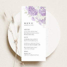 Lavender Lilac White Floral Wedding Reception メニュー