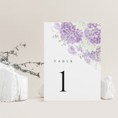 Lavender Lilac White Floral Wedding Table Numbers