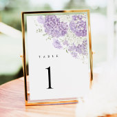 Lavender Lilac White Floral Wedding Table Numbers