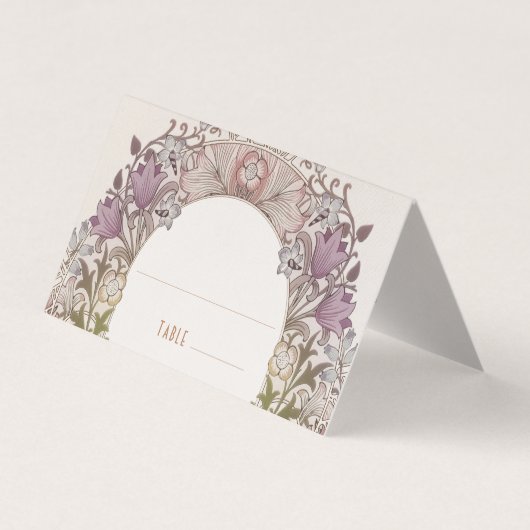 Lavender Lily Name Cards Wedding Table Vintage (正面)