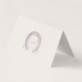 Lavender Lily Name Cards Wedding Table Vintage (裏面)