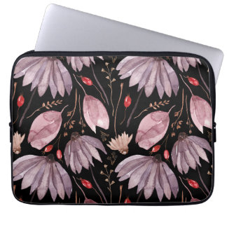 Lavender Lotus Flowers Laptop Electronics Sleeve ラップトップスリーブ