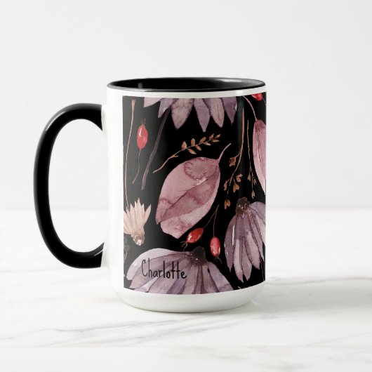 Lavender Lotus Flowers Mug マグカップ (左)