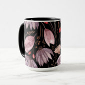 Lavender Lotus Flowers Mug マグカップ (正面左)
