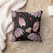Lavender Lotus Flowers Throw Pillow クッション (ブランケット)