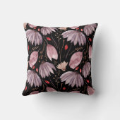 Lavender Lotus Flowers Throw Pillow クッション (裏面)