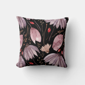 Lavender Lotus Flowers Throw Pillow クッション