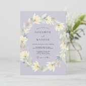 Lavender Luminous Botanical Blossom Wedding 招待状 (スタンド正面)