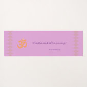 Lavender Lush Floral Painting with Ashtanga Quote ヨガマット (裏面(横))