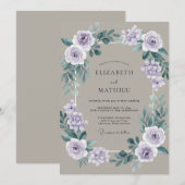 Lavender Lush Meadow Wedding 招待状 (正面/裏面)