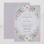 Lavender Lush Springtime Wedding 招待状 (正面/裏面)