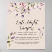 Lavender Magnolia Late Night Diaper Sign Poster ポスター (正面)