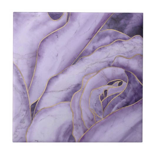 Lavender Marble Rose タイル (正面)