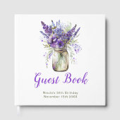 Lavender Mason Jar Birthday Party ゲストブック (正面)