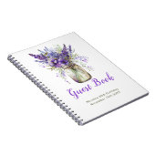 Lavender Mason Jar Birthday Party Guest Book ノートブック (右側)