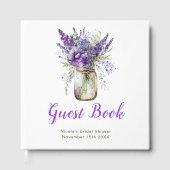 Lavender Mason Jar Bridal Shower ゲストブック (正面)