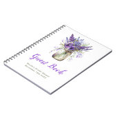Lavender Mason Jar Bridal Shower Guest Book ノートブック (左側)