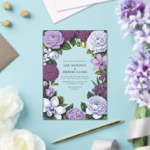 Lavender, Mauve & Plum Floral Wedding アクリル招待状 (インサイチュ (ウェディング))