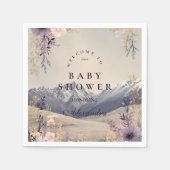 Lavender Meadow Peaks Baby Shower スタンダードカクテルナプキン (正面)