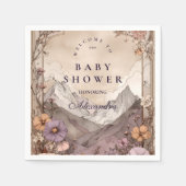 Lavender Meadow Peaks Baby Shower スタンダードカクテルナプキン (正面)