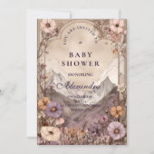 Lavender Meadow Peaks Baby Shower 招待状 (正面)