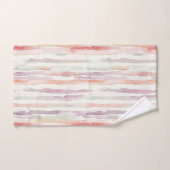 Lavender Melon Pink White Stripes バスタオルセット (ハンドタオル)