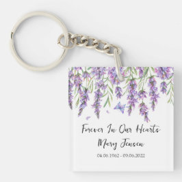 Lavender Memorial Funeral Photo Keychain キーホルダー
