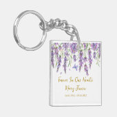 Lavender Memorial Funeral Photo Keychain キーホルダー (正面左)