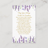 Lavender Memorial Photo Funeral Prayer Card 名刺 (裏面)