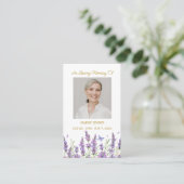 Lavender Memorial Photo Funeral Prayer Card 名刺 (スタンド正面)