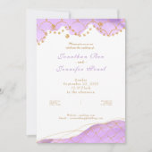 Lavender Mermaid Gold Wedding Invitation 招待状 (正面)