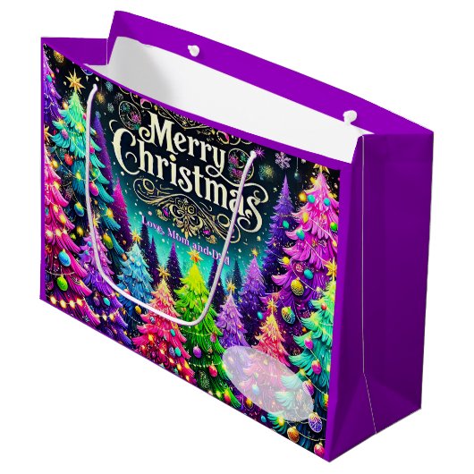 Lavender Merry Christmas ラージペーパーバッグ (正面アングル)