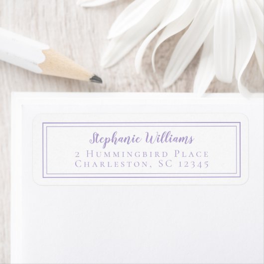 Lavender Minimalist Wedding RSVP Return Address ラベル (インサイチュ)