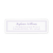 Lavender Minimalist Wedding RSVP Return Address ラベル (正面)