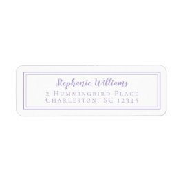 Lavender Minimalist Wedding RSVP Return Address ラベル