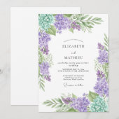 Lavender Mint Delicate Spring Wedding 招待状 (正面/裏面)