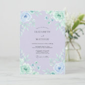 Lavender Mint Ethereal Watercolor Wedding 招待状 (スタンド正面)