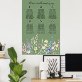 Lavender Mint Floral Wedding Seating Chart ポスター (ホームオフィス)