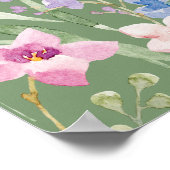 Lavender Mint Floral Wedding Seating Chart ポスター (角)