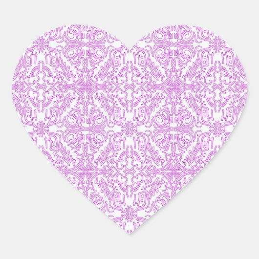 Lavender Mint Mandala Sticker ハートシール (正面)