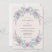 Lavender Mint Whimsical Spring Wedding 招待状 (正面)