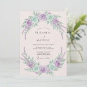 Lavender Mint Whimsical Spring Wedding 招待状 (スタンド正面)