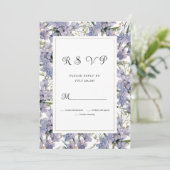Lavender mint wild orchids floral RSVP  招待状 (スタンド正面)