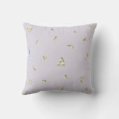 Lavender Mist Lily of the Valley Floral Pattern クッション (裏面)