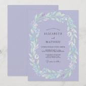 Lavender Misty Willow Wedding 招待状 (正面/裏面)