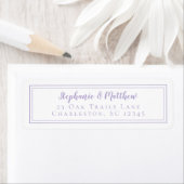 Lavender Modern Wedding RSVP Return Address ラベル (インサイチュ)