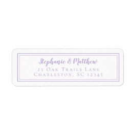 Lavender Modern Wedding RSVP Return Address ラベル