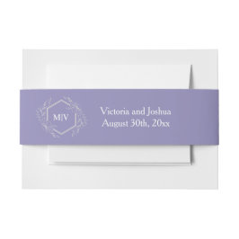 Lavender Monogram Crest 招待状ベリーバンド