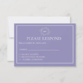 Lavender Monogram Crest RSVP card (正面)